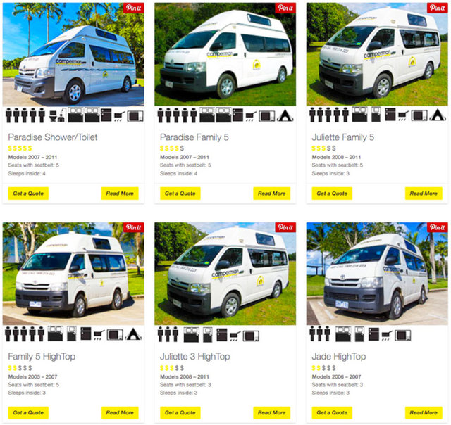 compare camrevan models